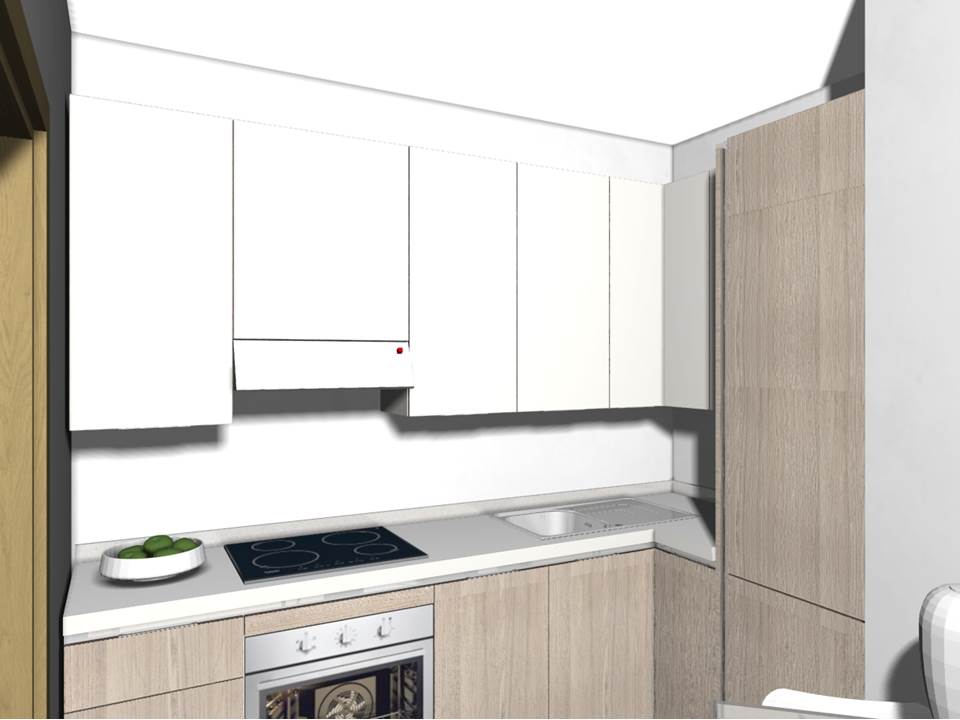 progetto cucina senza maniglia